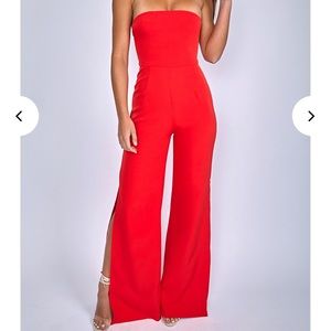 Babyboo fashion red jumpsuit